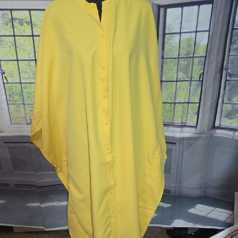 SHEIN Yellow Button-Down Dress